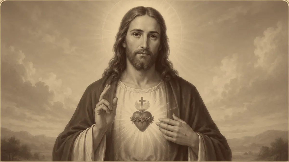 Jesús recogido en oración bajo una luz serena
